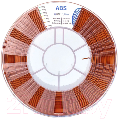 Пластик для 3D-печати REC ABS 1.75мм 750г / 33174 (коричневый)