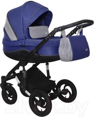 Детская универсальная коляска Siger Alba 2 в 1 / KLS0024 (темно-синий/серебристый)