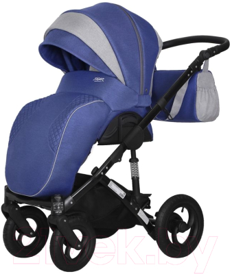 Детская универсальная коляска Siger Alba 2 в 1 / KLS0024 (темно-синий/серебристый)