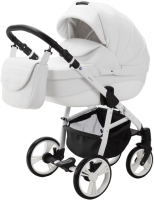 Детская универсальная коляска Adamex Avanti 2 в 1 (10s/белая кожа) - 