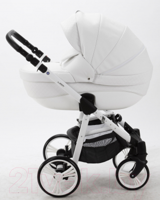 Детская универсальная коляска Adamex Avanti 2 в 1 (10s/белая кожа)