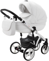 Детская универсальная коляска Adamex Avanti Deluxe 2 в 1 (10s/белая кожа) - 