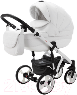 Детская универсальная коляска Adamex Avanti Deluxe 2 в 1 (10s/белая кожа)