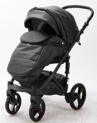 Детская универсальная коляска Adamex Avanti Deluxe 2 в 1 (61s/черная кожа)