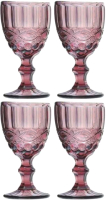 Набор бокалов South Glass Флора 198 мл / SR01715SC-1INPURPLE (фиолетовый, 4шт) - 