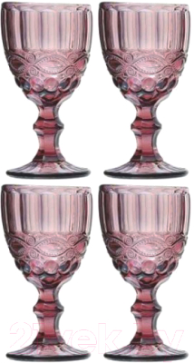 Набор бокалов South Glass Флора 198 мл / SR01715SC-1INPURPLE (фиолетовый, 4шт)