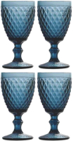 Набор бокалов South Glass Сетка 198 мл / SR-00815LXINBLUE (синий, 4шт) - 
