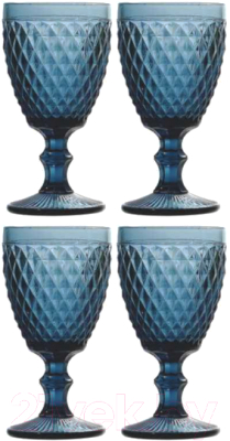 Набор бокалов South Glass Сетка 198 мл / SR-00815LXINBLUE (синий, 4шт)