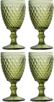 Набор бокалов South Glass Сетка 198 мл / SR-00815LXINOLDGREEN (золотистый зеленый, 4шт) - 