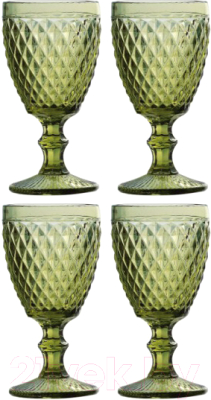 Набор бокалов South Glass Сетка 198 мл / SR-00815LXINOLDGREEN (золотистый зеленый, 4шт)