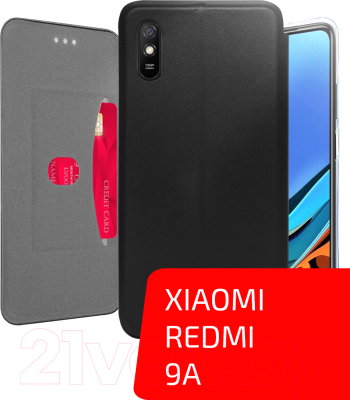 Чехол-книжка Volare Rosso Needson Prime для Redmi 9A (черный)