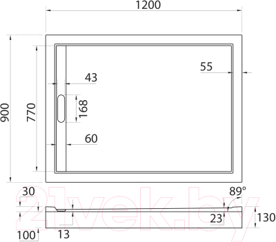 Купить Душевой поддон Cezares TRAY-AS-AH-120/90-30-NERO в Слуцке
