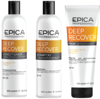 Набор косметики для волос Epica Professional Deep Recover Шампунь+Кондиционер+Маска  (300мл+300мл+250мл) - 
