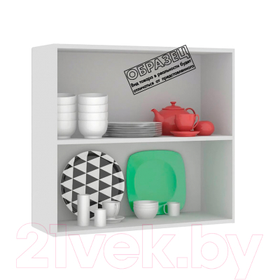 Шкаф навесной для кухни Кортекс-мебель Корнелия Мара ВШ80-2г (белый/черный)