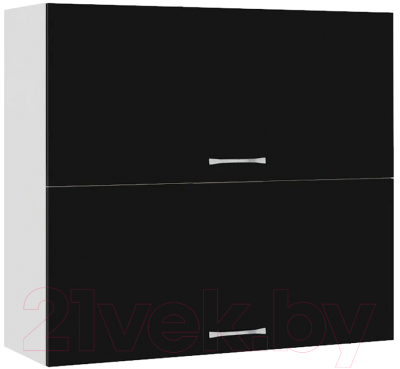 Шкаф навесной для кухни Кортекс-мебель Корнелия Мара ВШ80-2г (черный)