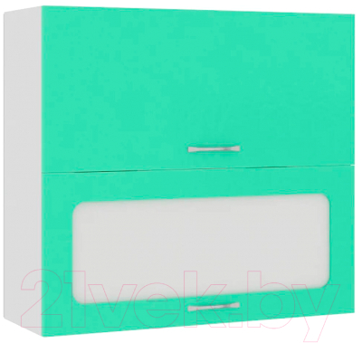 Шкаф навесной для кухни Кортекс-мебель Корнелия Мара ВШ80-2г1ст (салатовый)