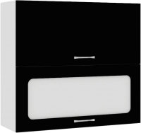 Шкаф навесной для кухни Кортекс-мебель Корнелия Мара ВШ80-2г1ст (черный) - 