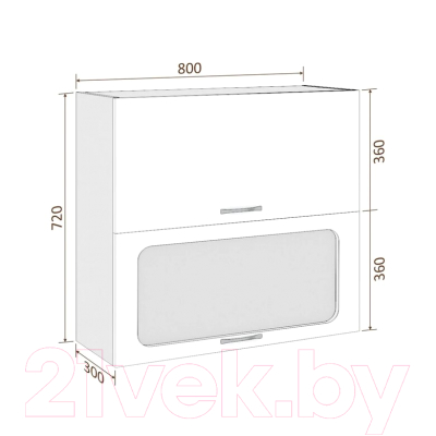 Шкаф навесной для кухни Кортекс-мебель Корнелия Мара ВШ80-2г1ст (черный)