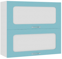 Шкаф навесной для кухни Кортекс-мебель Корнелия Мара ВШ80-2г2ст (голубой) - 