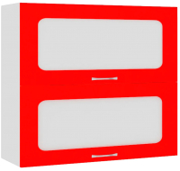 Шкаф навесной для кухни Кортекс-мебель Корнелия Мара ВШ80-2г2ст (красный) - 