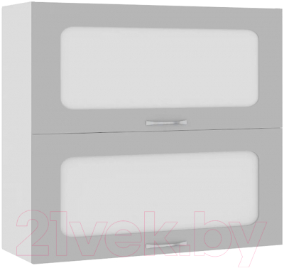 Шкаф навесной для кухни Кортекс-мебель Корнелия Мара ВШ80-2г2ст (серый)