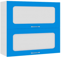 Шкаф навесной для кухни Кортекс-мебель Корнелия Мара ВШ80-2г2ст (синий) - 