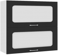 Шкаф навесной для кухни Кортекс-мебель Корнелия Мара ВШ80-2г2ст (черный) - 