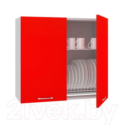 Шкаф навесной для кухни Кортекс-мебель Корнелия Мара ВШ80с (красный)