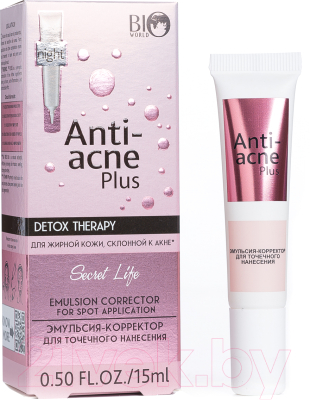 Эмульсия для лица Bio World Detox Therapy Anti-Acne Plus корректор для точечного нанесения (15мл)