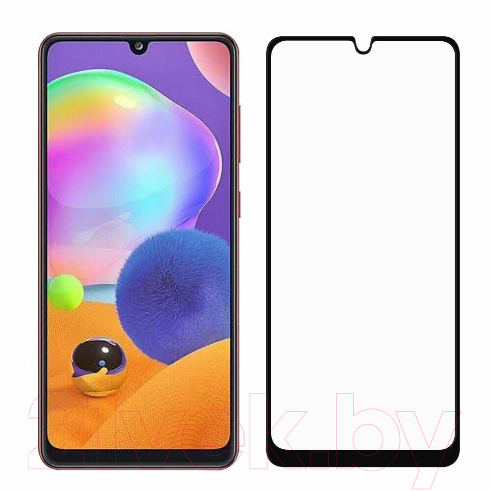 Защитное стекло для телефона Case Full Glue для Galaxy A31 (черный глянец) — фото 1
