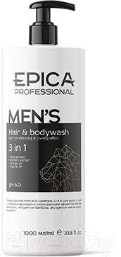 Шампунь для волос Epica Professional Men's Универсальный 3в1 (1л)