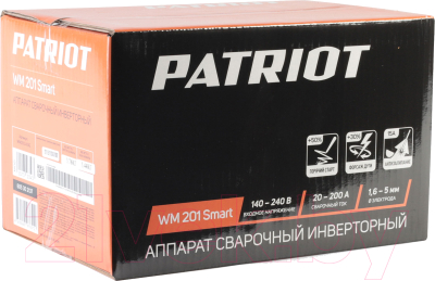 Инвертор сварочный PATRIOT WM 201 Smart MMA