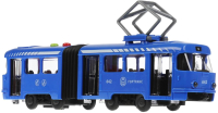 Трамвай игрушечный Технопарк С резинкой / TRAMOLDRUB-30PL-BU (синий) - 