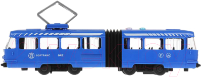Трамвай игрушечный Технопарк С резинкой / TRAMOLDRUB-30PL-BU (синий)