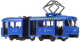 Трамвай игрушечный Технопарк С резинкой / TRAMOLDRUB-30PL-BU (синий) - 