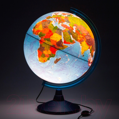 Глобус Globen Физико-политический с подсветкой на круглой подставке / 01400024