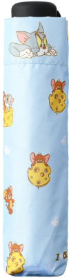 Зонт складной Miniso Tom & Jerry I Love Cheese Collection / 3752 (темно-синий)