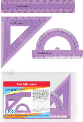 Изображение товара Набор для черчения Erich Krause Glitter / 53032 (сиреневый)