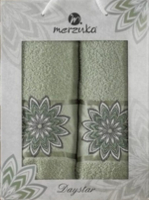 Набор полотенец Merzuka 50x90/70х140 / 11292 (в коробке, зеленый) - 