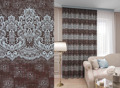 Изображение товара Штора LEGRAND Амелия 180x280 / 58 086 306 (шоколад/мята)