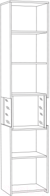 Шкаф-пенал с витриной Mobi Трувор 13.205 (дуб гранж песочный К356/интра)
