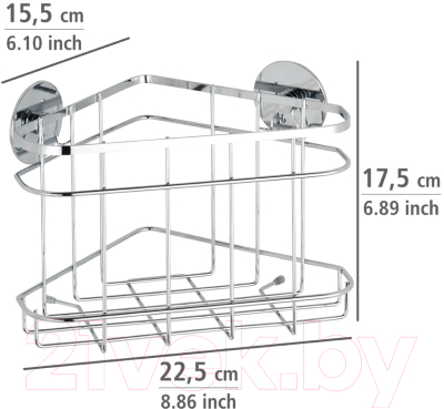 Полка для ванной Wenko Turbo-Loc угловая 21785100
