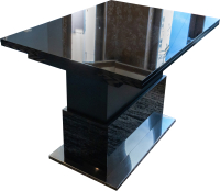 Стол-трансформер Levmar Slide GW (черный глянец/опоры нержавеющая сталь) - 