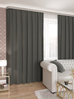 Штора LEGRAND Канвас 150x280 / 58 086 319 (темно-серый)