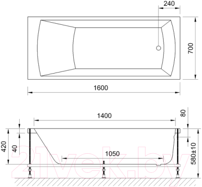 Ванна акриловая Royal Bath Vienna 160x70x58 / RB953202