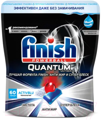Таблетки для посудомоечных машин Finish Quantum Ultimate Бесфосфатные дойпак (60шт)