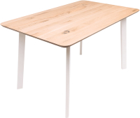 Обеденный стол ОКА Майон 130x80x74 (дуб натуральный/белый) - 