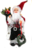 

Фигура под елку Зимнее волшебство, Дед Мороз в красной шубке с новогодним венком / 5036020