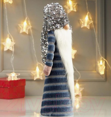 Фигура под елку Зимнее волшебство Дедушка в синей шубке, в колпаке с пайетками / 4822667