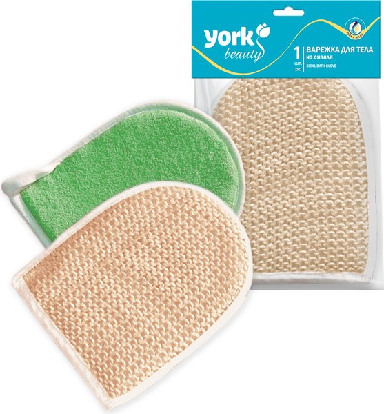 Мочалка для тела York Варежка из сизаля